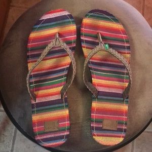 Serape Sanuk flip flops!